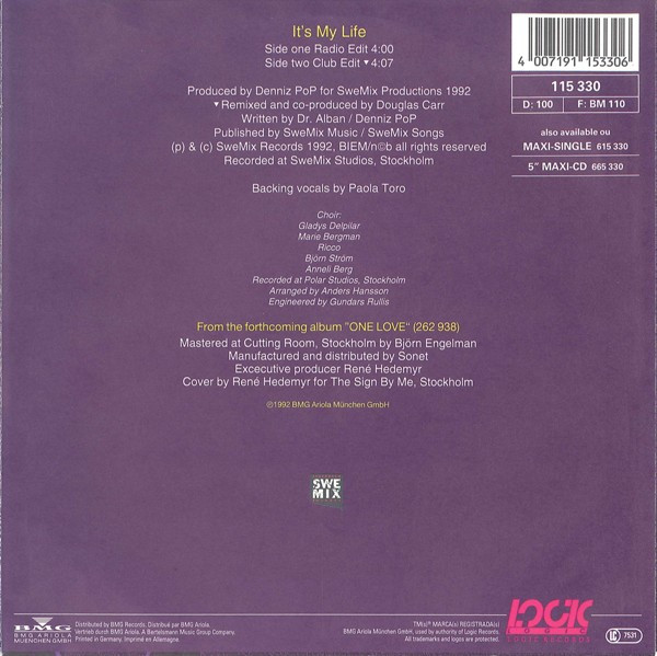 Dr. Alban - It's My Life | Logic Records (115 330) - 2 Dr. Alban - It's My Life | Logic Records (115 330) - 2