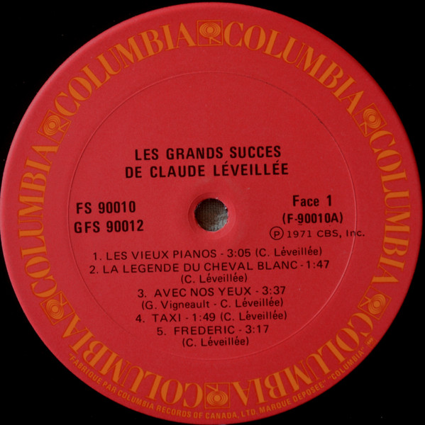 Claude Léveillée - Les Grands Succès De Claude Léveillée | Columbia (GFS-90012) - 3