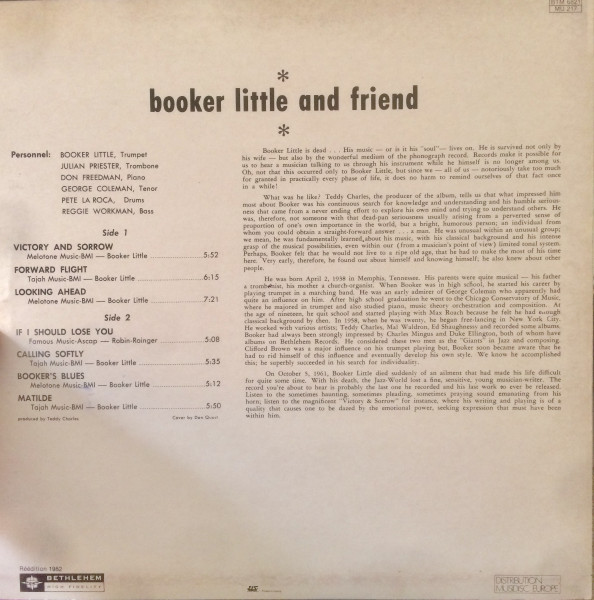 Booker Little - And Friend* | Bethlehem Records (BTM 6821) - 2