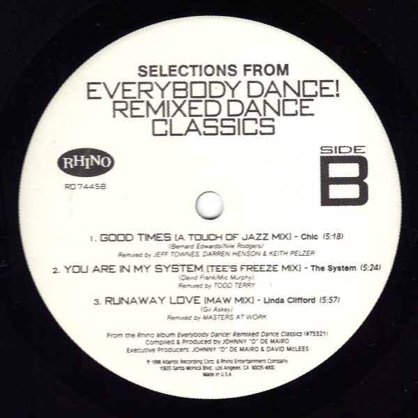 Various - Selections From - Everybody Dance! Remixed Dance Classics | Rhino Records (R0 74458) - 3