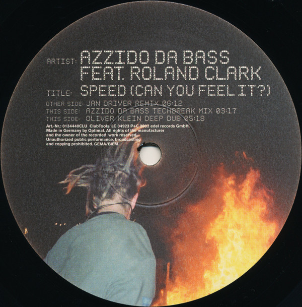 Azzido Da Bass Feat. Roland Clark - Speed (Can You Feel It?) (Part 2 Of 3) | Club Tools (013444-0 CLU) - 3