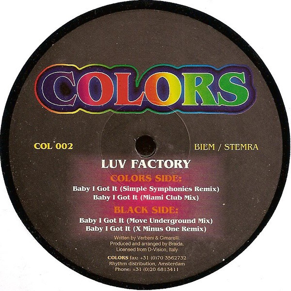 Luv Factory - Baby I Got It | Colors (COL 002)