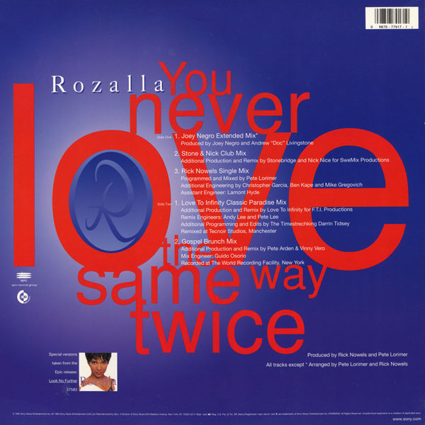Rozalla - You Never Love The Same Way Twice | Epic Dance (49 77917) - 4 Rozalla - You Never Love The Same Way Twice | Epic Dance (49 77917) - 4