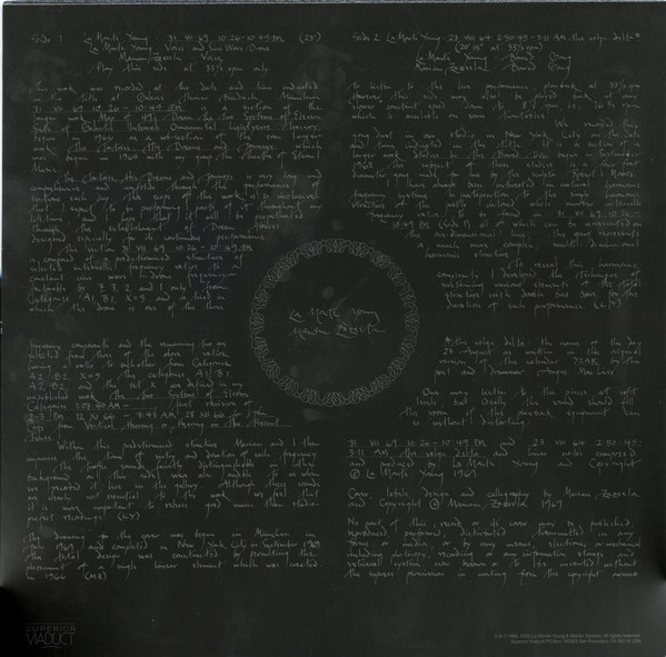 La Monte Young / Marian Zazeela - 31 VII 69 10:26 - 10:49 PM / 23 VIII 64 2:50:45 - 3:11 AM The Volga Delta | Superior Viaduct (SV198) - 2