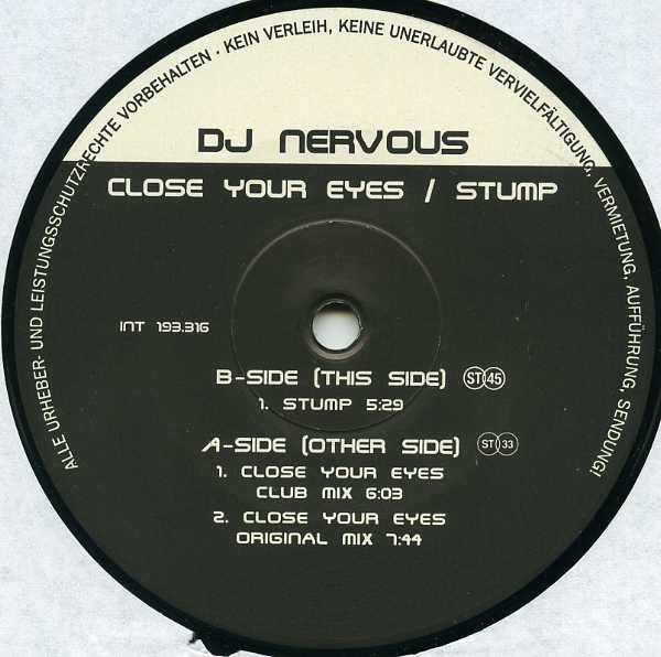 DJ Nervous - Close Your Eyes / Stump | Maddog (INT 193.316)