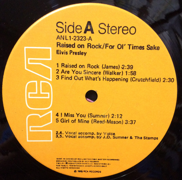 Elvis Presley - Raised On Rock / For Ol' Times Sake | RCA (ANL1-2323) - 2
