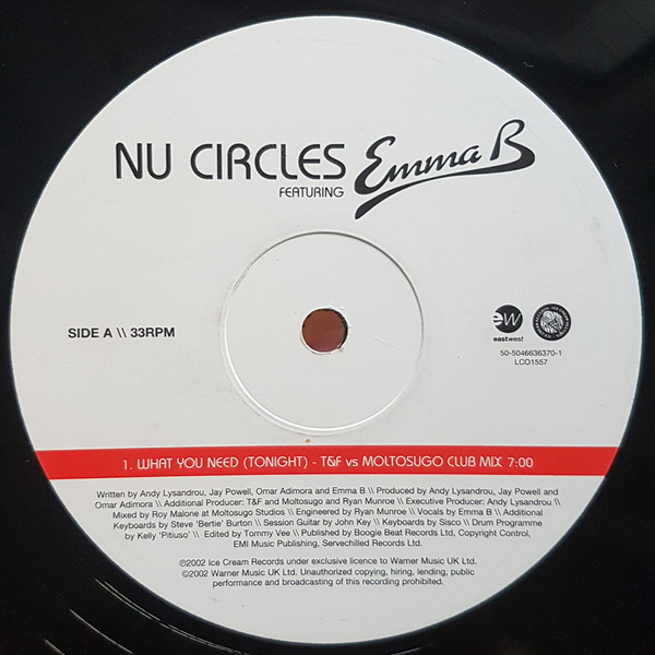 Nu Circles - What You Need (Tonight) | EastWest (50-5046636370-1)