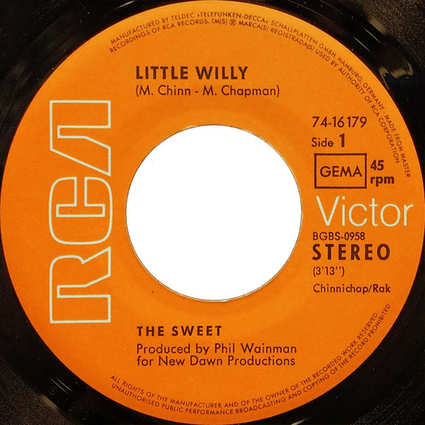 The Sweet - Little Willy | RCA Victor (74-16179) - 3
