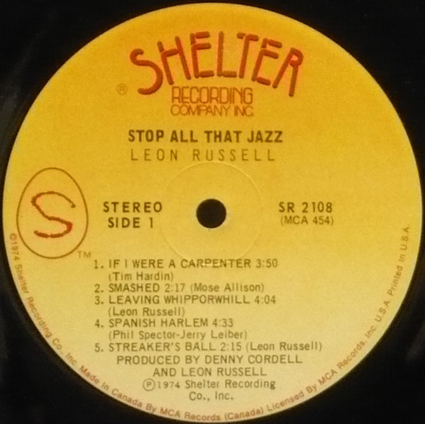 Leon Russell - Stop All That Jazz | Shelter Records (SR 2108) - 2
