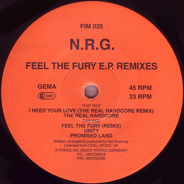 N.R.G. - Feel The Fury E.P. (Remixes) | Force Inc. Music Works (FIM 025) N.R.G. - Feel The Fury E.P. (Remixes) | Force Inc. Music Works (FIM 025)
