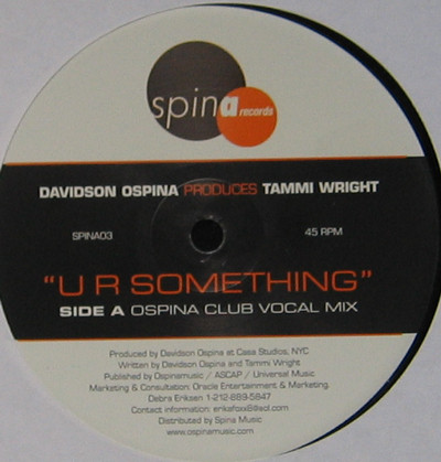 Davidson Ospina Produces Tammi Wright - U R Something | Spina Records (SPINA03) - main