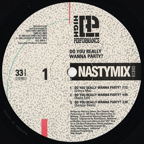 High Performance - Do You Really Wanna Party? | Nastymix Records (IGU-76979-1)