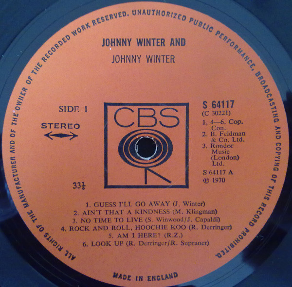 Johnny Winter And - Johnny Winter And | CBS (64117) - 3