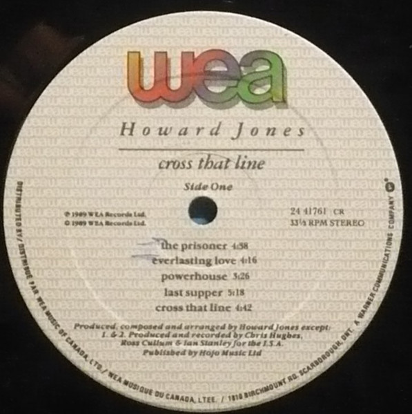 Howard Jones - Cross That Line [Vinyl] | WEA (24 41761) - 3