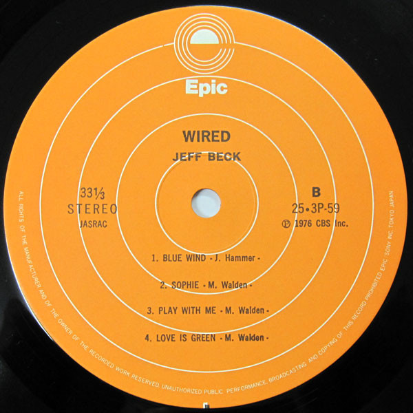 Jeff Beck - Wired | Epic (25·3P-59) - 3