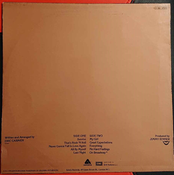 Eric Carmen - Eric Carmen | Arista (3C 064-97129) - 2