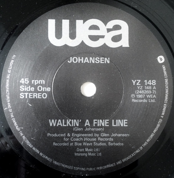 Glen Johansen - Walkin' A Fine Line | WEA (YZ 148) - main