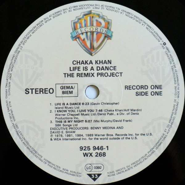 Chaka Khan - Life Is A Dance - The Remix Project | Warner Bros. Records (925 946-1) - 2