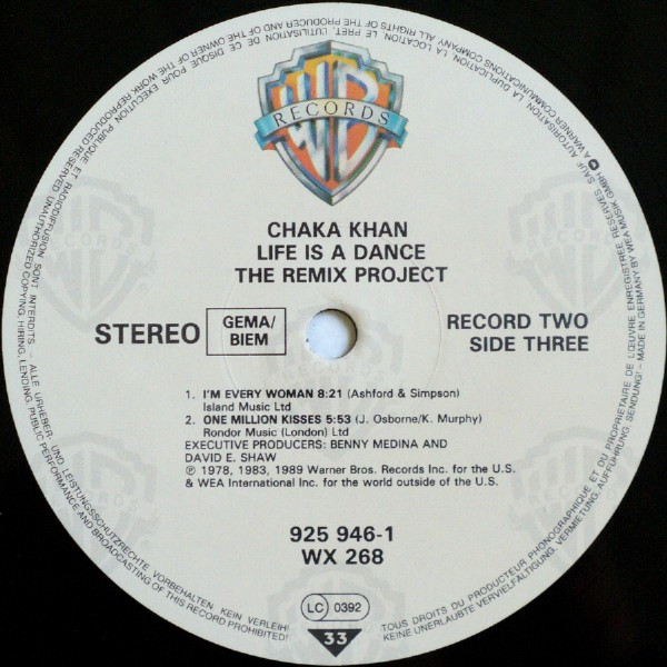 Chaka Khan - Life Is A Dance - The Remix Project | Warner Bros. Records (925 946-1) - 4