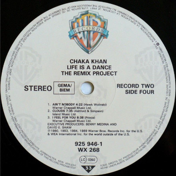 Chaka Khan - Life Is A Dance - The Remix Project | Warner Bros. Records (925 946-1) - 5