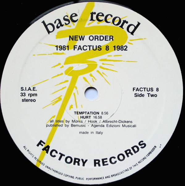 New Order - 1981-1982 | Base Record (FACTUS 8) - 4