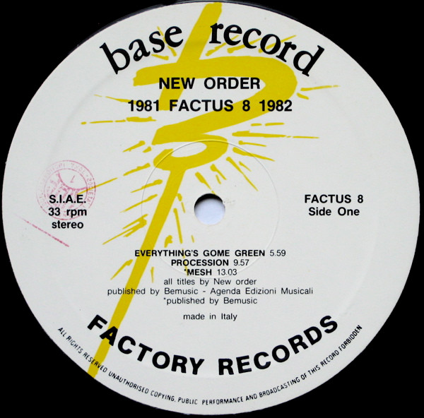 New Order - 1981-1982 | Base Record (FACTUS 8) - 3
