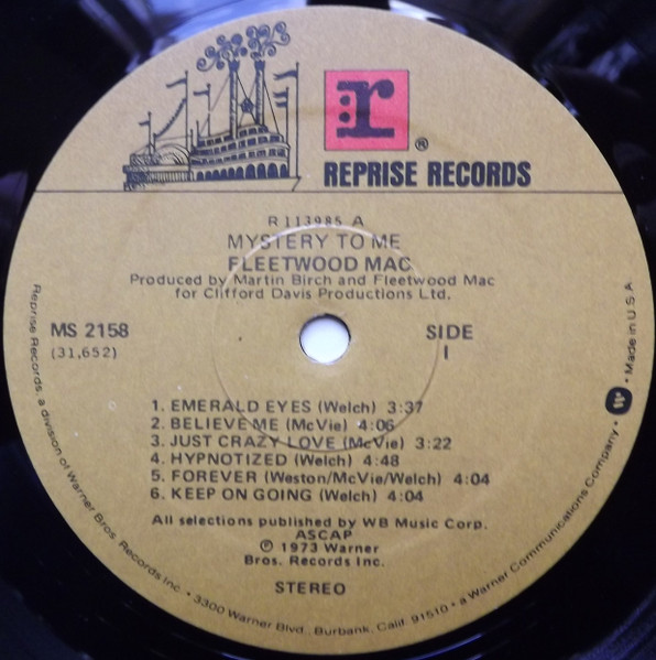 Fleetwood Mac - Mystery To Me | Reprise Records (MS 2158) - 4