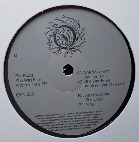 Rai Scott - She Was From Another Time EP | Ornate Music (ORN 033) - main