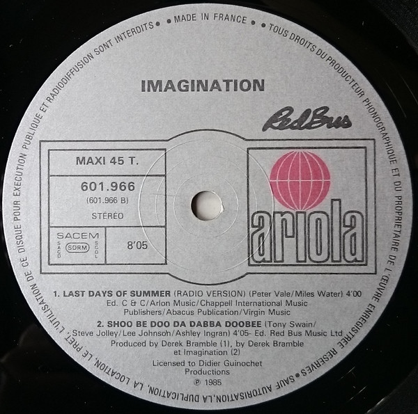 Imagination - Last Days Of Summer | Ariola (601966)