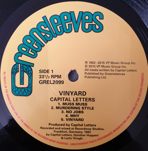 Capital Letters - Vinyard | Greensleeves Records (GREL2099) - 3