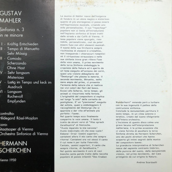 Gustav Mahler , Hermann Scherchen - Sinfonia N. 3 | Paragon (2 LBI 53014) - 3