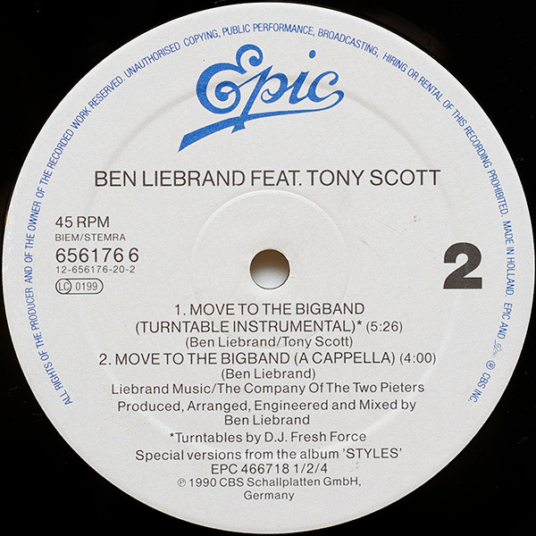 Ben Liebrand Featuring Tony Scott - Move To The Bigband | Epic (656176 6)