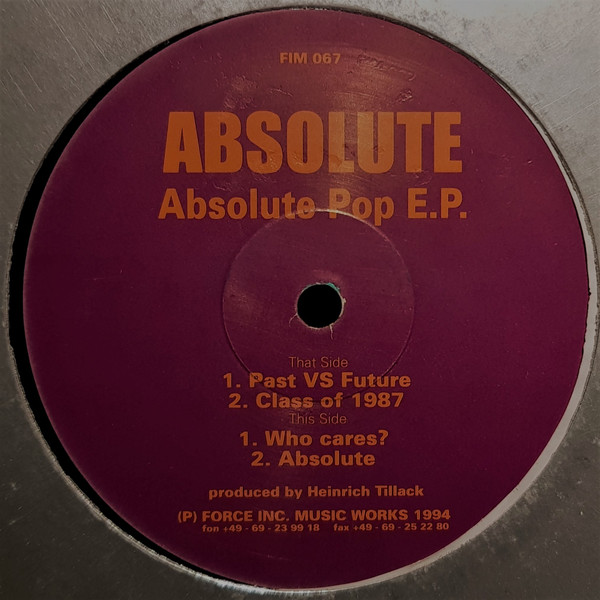 Absolute - Absolute Pop E.P. | Force Inc. Music Works (FIM 067) - main Absolute - Absolute Pop E.P. | Force Inc. Music Works (FIM 067) - main