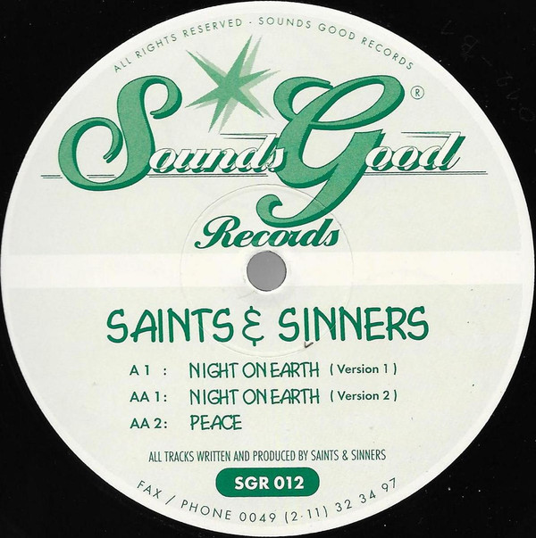 Saints & Sinners - Night On Earth | Sounds Good Records (SGR 012) - main