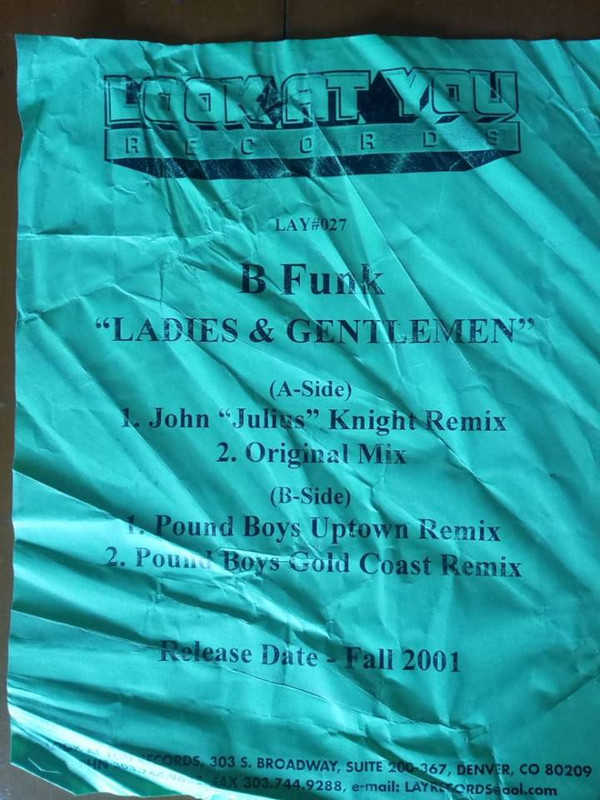 B Funk - Ladies & Gentleman | Look At You Records (LAY 027) - 4