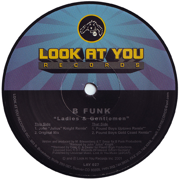 B Funk - Ladies & Gentleman | Look At You Records (LAY 027) - 2