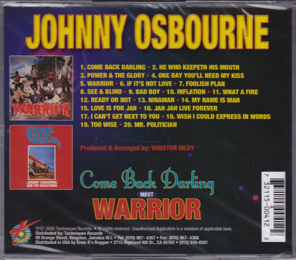 Johnny Osbourne - Come Back Darling Meet Warrior | Techniques (WRCD 041) - 2