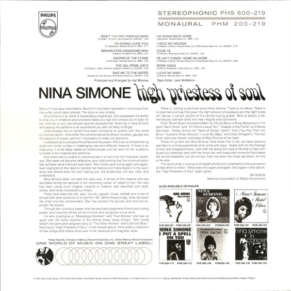 Nina Simone - High Priestess Of Soul | Philips (0600753605745) - 2