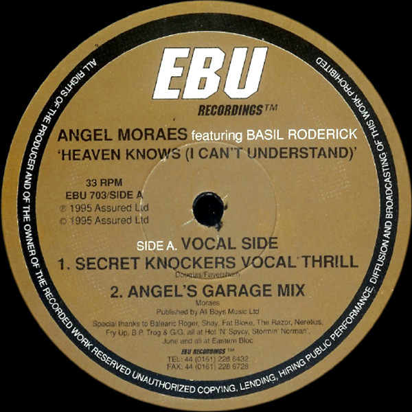 Angel Moraes Featuring Basil Rodericks - Heaven Knows (I Can't Understand) | EBU Recordings (EBU 703)