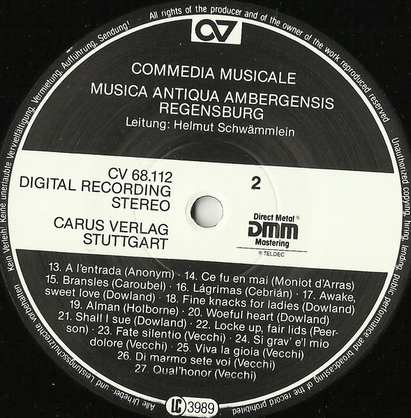 Musica Antiqua Ambergensis - Commedia Musicale | Carus (68.112) - 4