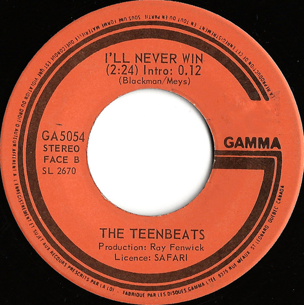 Teenbeats - I Can't Control Myself | Gamma (GA 5054) - 2