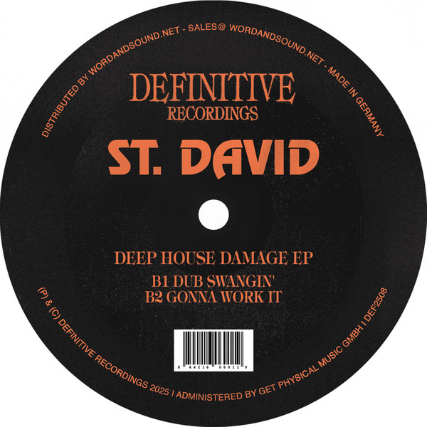 St. David - Deep House Damage EP | Definitive Recordings (DEFDIG2508) - 2