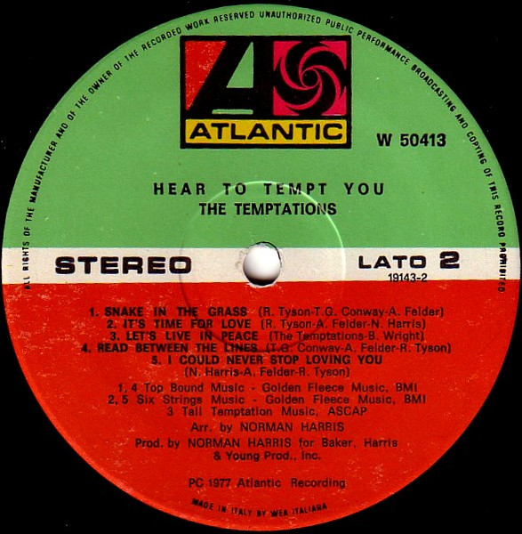 The Temptations - Hear To Tempt You | Atlantic (W 50413) - 4