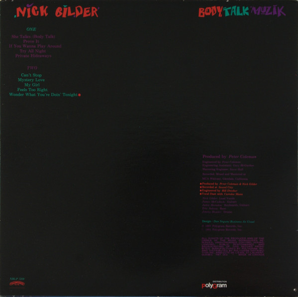 Nick Gilder - Body Talk Muzik | Casablanca (NBLP 7259) - 2 Nick Gilder - Body Talk Muzik | Casablanca (NBLP 7259) - 2