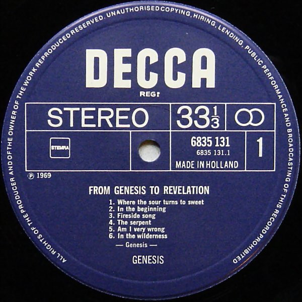 Genesis - From Genesis To Revelation | Decca (6835 131) - 2