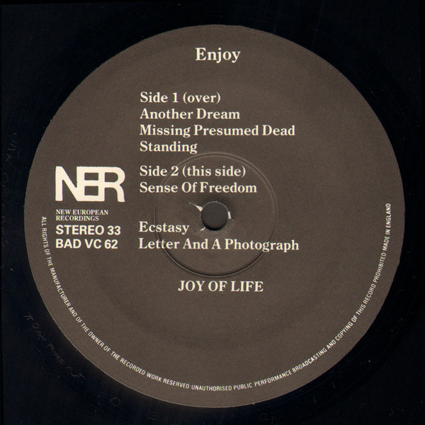 Joy Of Life - Enjoy | New European Recordings (BAD VC 62) - 4