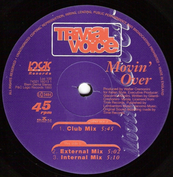 Trivial Voice - Movin' Over | Logic Records (74321 16013 1) - 2 Trivial Voice - Movin' Over | Logic Records (74321 16013 1) - 2