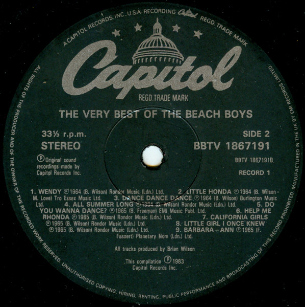 The Beach Boys - The Very Best Of The Beach Boys (Volume 1) | Capitol Records (BBTV 1867193) - 4 The Beach Boys - The Very Best Of The Beach Boys (Volume 1) | Capitol Records (BBTV 1867193) - 4