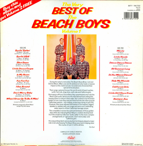 The Beach Boys - The Very Best Of The Beach Boys (Volume 1) | Capitol Records (BBTV 1867193) - 2 The Beach Boys - The Very Best Of The Beach Boys (Volume 1) | Capitol Records (BBTV 1867193) - 2