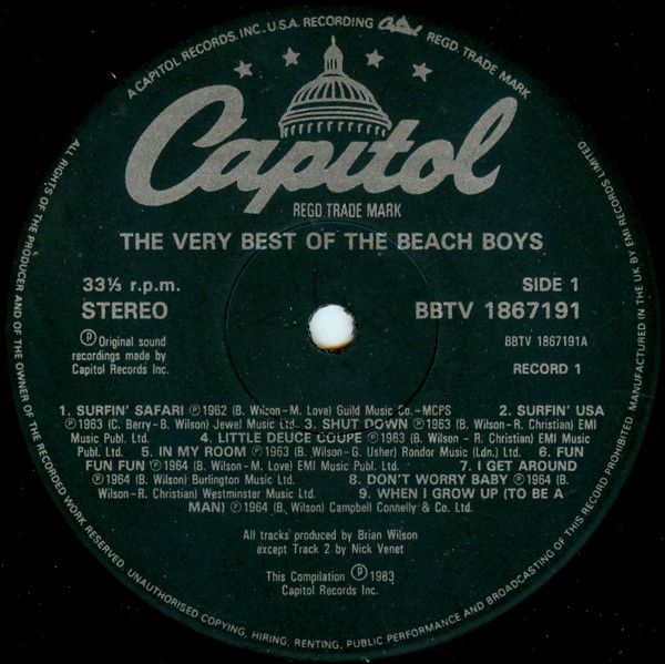 The Beach Boys - The Very Best Of The Beach Boys (Volume 1) | Capitol Records (BBTV 1867193) - 3 The Beach Boys - The Very Best Of The Beach Boys (Volume 1) | Capitol Records (BBTV 1867193) - 3